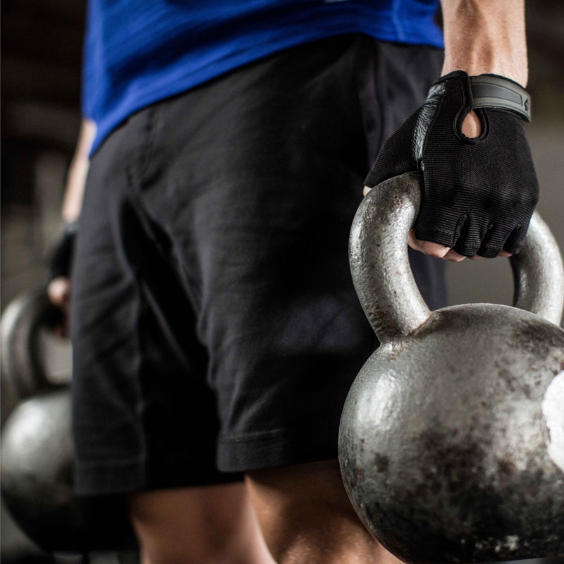 Harbinger Power Non-Wristwrap Workout Weightlifting Gloves with StretchBack Mesh and Leather Palm (Pair) Black Small (Fits 7 - 7.5 Inches) - Image 5